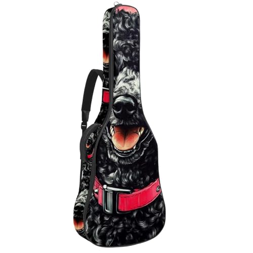 Housse guitare acoustique 106,7 cm rose avec crochet arrière et bandoulière ajustée