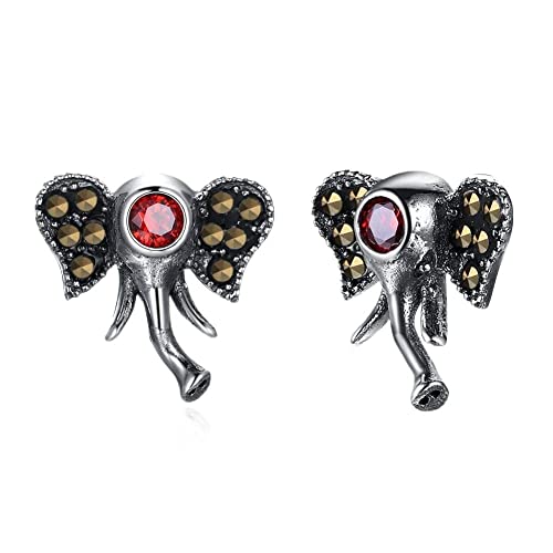 Boucles d'oreilles éléphant en argent 925 sterling vintage haut de gamme