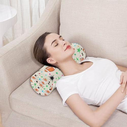 Kigai American Footballs Cervical Neck Roll Pillow for Sleeping, Memory Foam Cylinder Neck Roll Pillow with Washable Cover, Neck Support