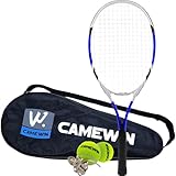Kit Raquete de Tênis Azul 26 Polegadas Camewin Fibra de Carbono com Estojo + 2 Bolinhas de Tênis