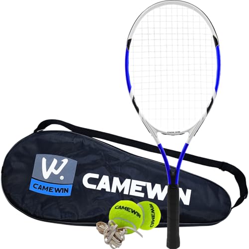 Kit Raquete de Tênis Azul 26 Polegadas Camewin Fibra de Carbono com Estojo + 2 Bolinhas de Tênis