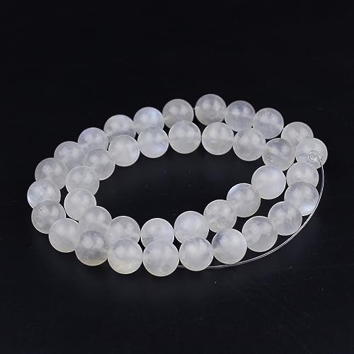 MJDCB Natural Round Stone Beads 6mm Blue Moonstone Loose Gemstone Beads for Jewelry Making Bracelet Necklace 60pcs - Image 2