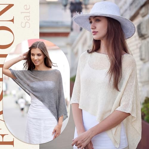 Image of Women Sheer Poncho Shrug Summer Sheer Blouse Top Lightweight Poncho Bolero for Evening Dress
