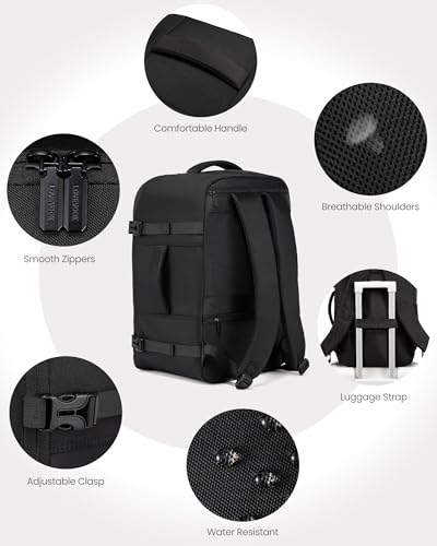 Mochila de viaje LOVEVOOK 40L con 3 cubos de embalaje negra miniatura 5