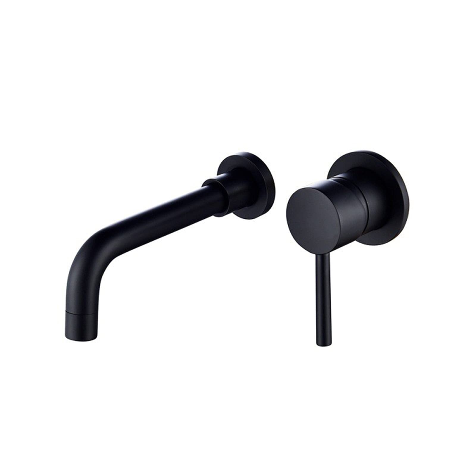 Robinet de lavabo mural en laiton noir robuste pour un design chic