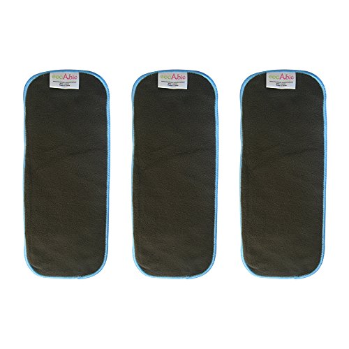 EcoAble 5 Layer Charcoal Bamboo Inserts Reusable Liners for Baby Cloth Diapers (3 Pack)