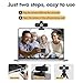 Tewiky Full HD Webcam with Built-in Microphone and Rotatable Tripod, 1080P Video and Wide Angle Camera, Privacy Cover, for Desktop PC or Laptop Computer