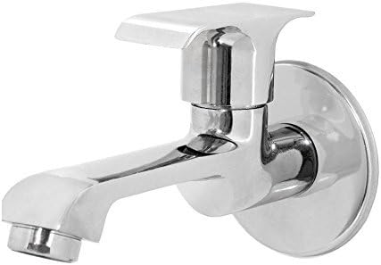SBD Sia Brass and Stainless Steel Homeware Long Body Tap (12x3.5x6.5cm, Silver)