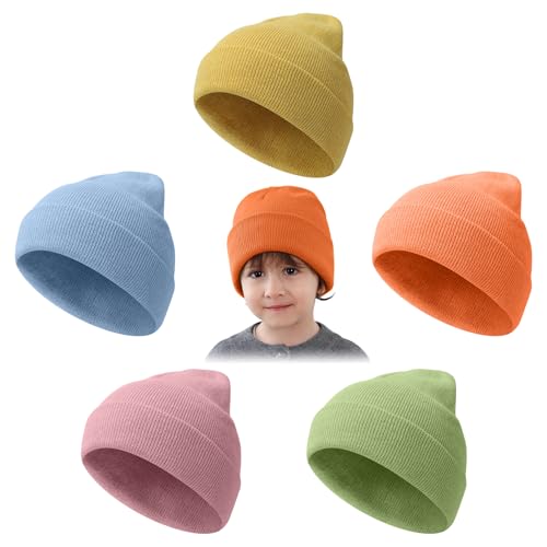 Mayoii 5PCS Kinder Beanie Dünne Strickmütze für Winter...