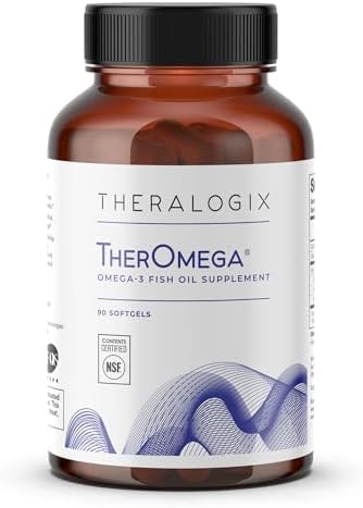 Theralogix TherOmega Omega-3 Fish Oil Supplement - Supports Heart, Brain, Immune & Joint Health* - 700 mg DHA & EPA from Wild Alaska Pollock - Sustainably Sourced - NSF Certified - 90 Softgels