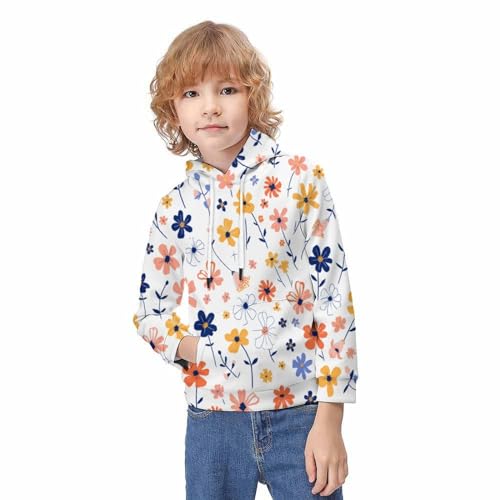 Sweat à capuche fleurs colorées 3D : le pull confortable ado 11-13Y