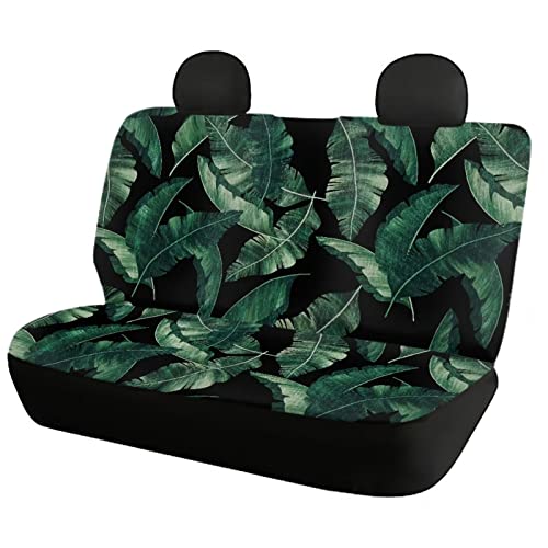 Image of Modysero Banana Leaf Print Car Seat Cover Full Set for Men Women Breathable Soft Full Coverage Auto Seat Covers Custom Elastic Easy Install Car Accessories for Car SUV Truck