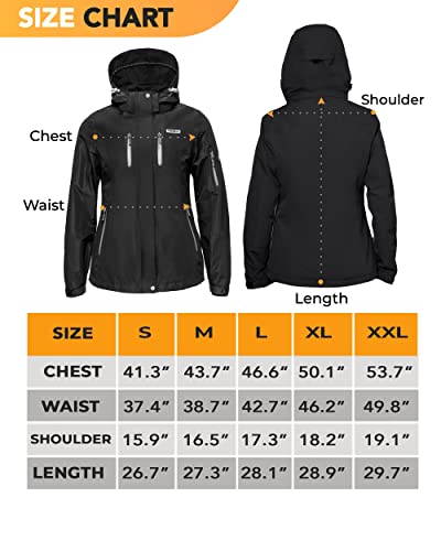 Foxelli Women's Rain Jacket, Waterproof Lightweight Hiking Jacket For Women Black #TOP5