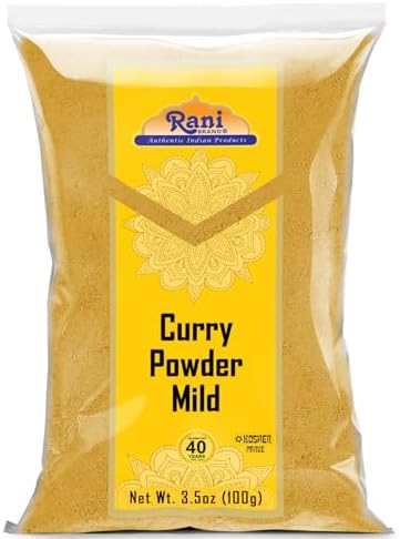 Rani Curry Powder Mild (10-Spice Authentic Indian Blend) 3.5oz (100g) ~ All Natural | Salt-Free | NO Chili or Peppers | Vegan | No Colors | Gluten Friendly | NON-GMO | Kosher | Indian Origin