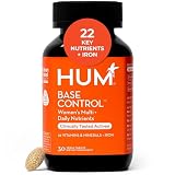 HUM Base Control Multivitamin for Women with Vitamin C, Iron, Biotin, Zinc, B Complex, Daily Women's Multivitamin, 22 Essential Vitamins & Minerals, Support for Pre-Menopause, Gluten Free, 30 Capsules