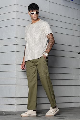 Image of FABRIPPLE Men's Heavy-Duty Cotton Cargo Pants - Rugged Style, All-Day Comfort