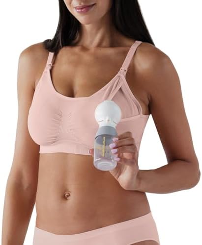 Basics by Bravado Hands Free Pumping Bra, Comfortable, Clip and Go Pumping, Nursing Bra Accessory, XS-XXL
