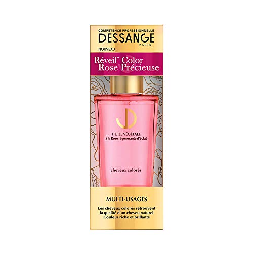 Dessange - Despertador de color rosa precioso con aceite vegetal para cabellos teñidos, 50 ml, juego de 4