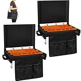 Romswi 2PK 3-Level Heated Stadium Seats for Bleachers with Back Support,Padded Bleacher Seats with Thick Cushion,Portable Folding Waterproof Bleacher Chair for Outdoor (Power Bank Not Included)