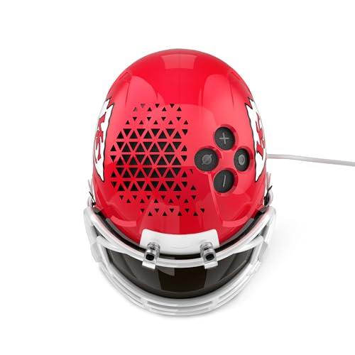 Image of NFL Echo Dot Bundle: Includes Echo Dot | Charcoal and Limited-Edition NFL Helmet Stand | Kansas City Chiefs