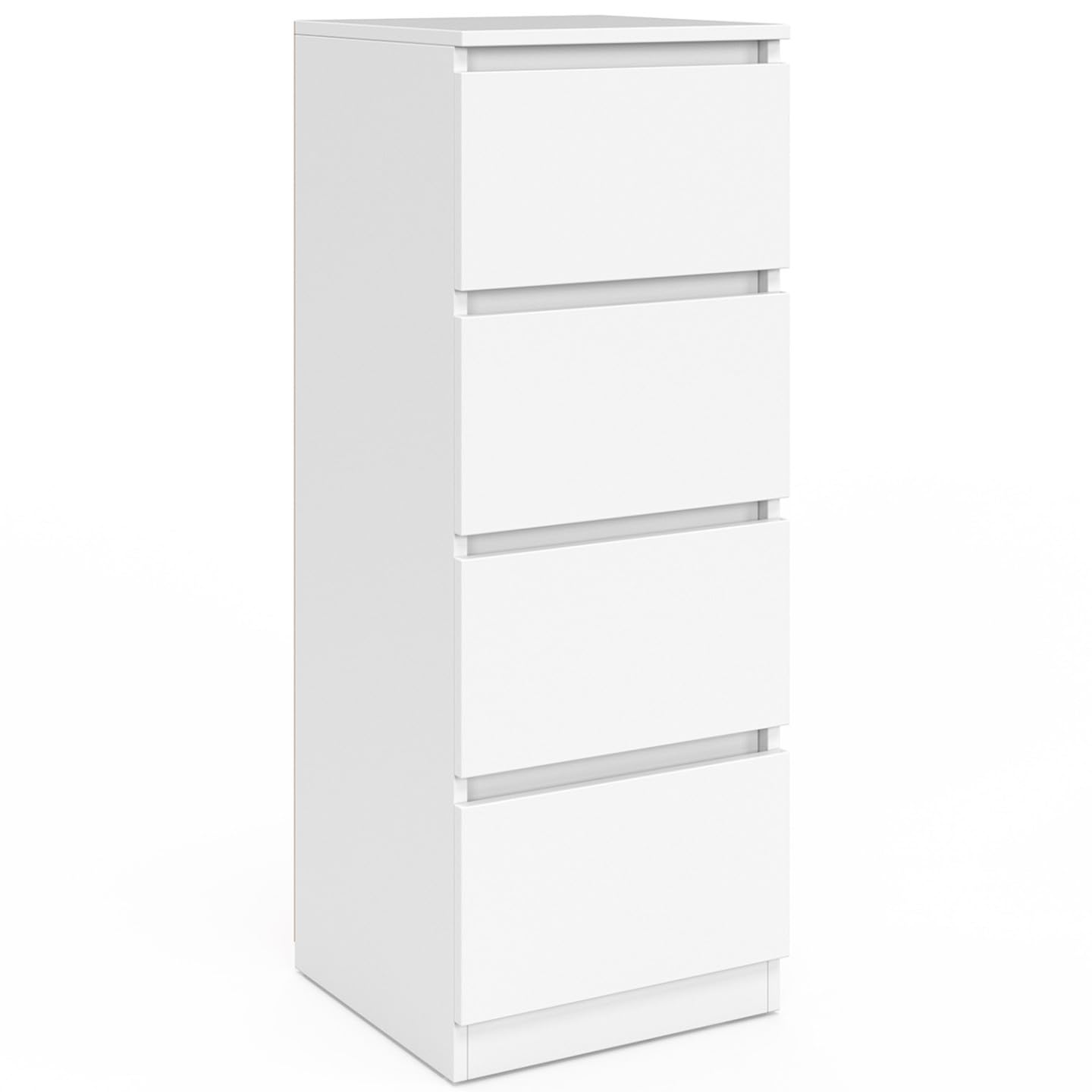 IDMarket - Mueble auxiliar 4 cajones TOMI 30 cm cajonera de madera blanca para entrada y cuarto de baño