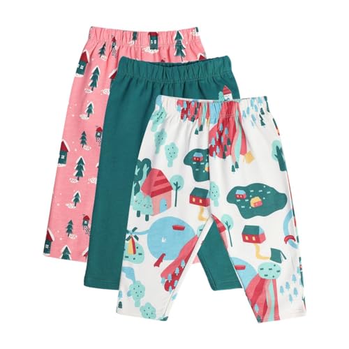 Image of miniklub Baby Full Length Knitted Cotton Bottom, Pack of 3 (Multi Color)