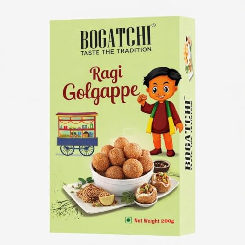 Image of BOGATCHI RAGI Gol Gappe 200g | Healthy Millet Pani Puri | Crunchy, Ready-to-Eat Snack | High Fiber, No Maida | Guilt-Free Indian Street Style Food (Ragi) | Microwave, Air Fry or Fry Snacks