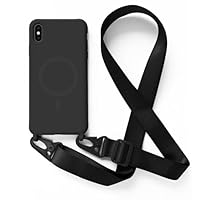 2NSPDRGNI Crossbody Case Compatible With IPhone 12 Mini,Wireless Charging Shell With Adjustable Neck Cord Lanyard Strap,Black - View #5