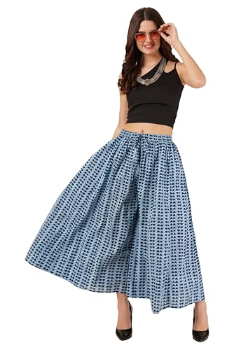 Image of COTLAND Fashions Jaipuri Cotton Printed Flared Palazzo Pants for Women