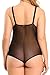 Plus Size Lingerie for Women - Sexy Strappy Harness Top Eyelash Lace Bodysuit Naughty Bottom Mesh Teddy Outfit(663a,Black,2XL)