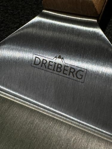 DREIBERG® XXL Grillspachtel Set inkl. 20 Stk. Burgerpapier - Grill Pfannenwender für Smash Burger. Ideal als smashed burger presse. Für Plancha, Teppanyaki & Feuerplatte