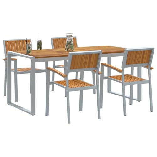 Ensemble de salle à manger pour jardin en bois résistant aux intempéries table rectangulaire