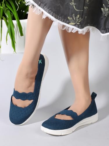Image of Carlton London Women Mesh Flyknit Slip-On Lightweight Shoes