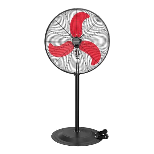 FANNIVERSE 30 Inch Oscillating Pedestal Fan Pro Series, 3 Speed 9500 CFM High Velocity Metal Standing Fan with Caster, Heavy Duty Industrial Fans for Commercial, Warehouse, Garage - UL Safety Listed