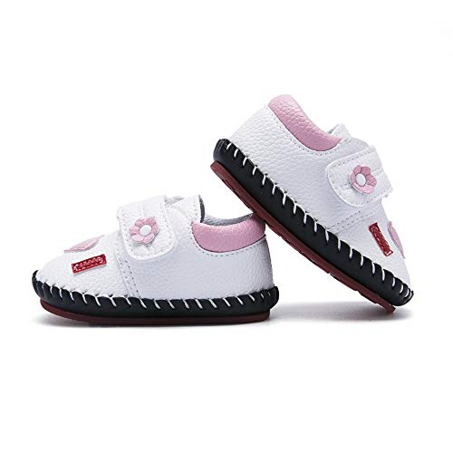 Image of HsdsBebe Baby Boys Girls Pu Leather Hard Bottom Walking Sneakers Toddler Rubber Sole First Walkers Infant Cartoon Slippers Crib Shoes