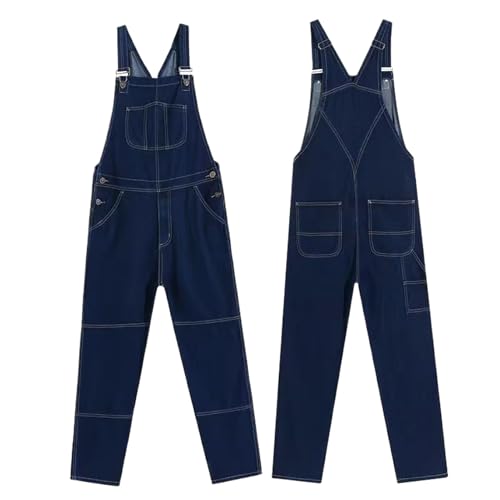 Peto vaquero de hombre recto estilo hip hop con vaqueros holgados