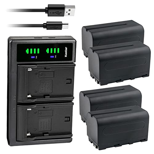 Kastar 4-Pack NP-F750 / NP-F770 Battery Charger, Compatible with Lilliput A7S 7