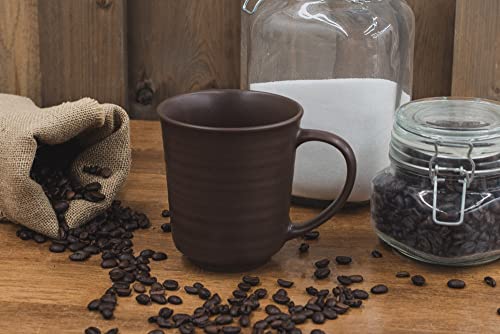 Elanze Designs Brown Matte Glaze Finish 17 Ounce Stoneware Coffee Cup Mugs Set Of 4 #TOP5