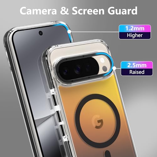 Image of Magnetic Case for Google Pixel 10 Pro XL [Compatible with Magsafe] [Cute Fashion Fluorescent Design] Shockproof Slim Translucent Matte Case for Pixel 10 Pro XL 6.8 inch, Black