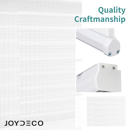 Joydeco Cordless Zebra Blinds for Windows, Dual Layer Free-Stop Zebra Shades Privacy Light Control for Day and Night, Light Filtering Sheer Blinds for Indoor Windows, Home (35" W X 75" H, White) by Joydeco - Image 3