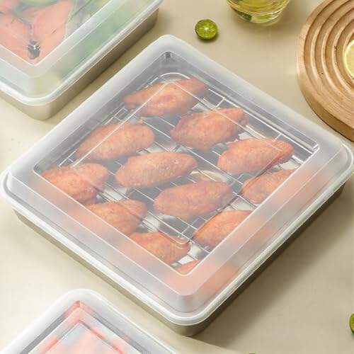 Molde rectangular de acero inoxidable con tapa para evitar derrames en cajas de transporte 8