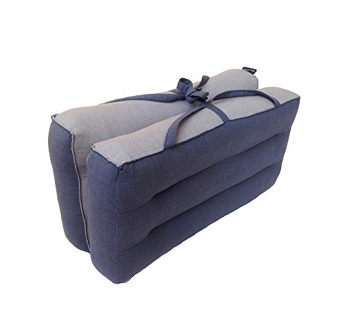 Collumino® - Cojín de meditación de yoga plegable con asa de transporte (gris, plateado)