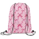 jejeloiu Mochila com cordão e laço, Flor de pêssego, 13x15.7inch, Mochilas Daypack
