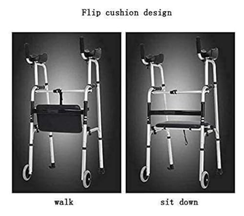 Déambulateur médical à 4 roues avec coussin support d'accoudoir - 7