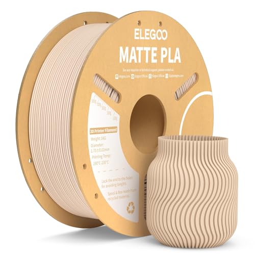 Image of ELEGOO Matte PLA Filament Beige 1KG, 1.75mm 3D Printer Filament Dimensional Accuracy + /- 0.02mm, 1kg Carboard Spool (2.2lbs) for Most FDM 3D Printers