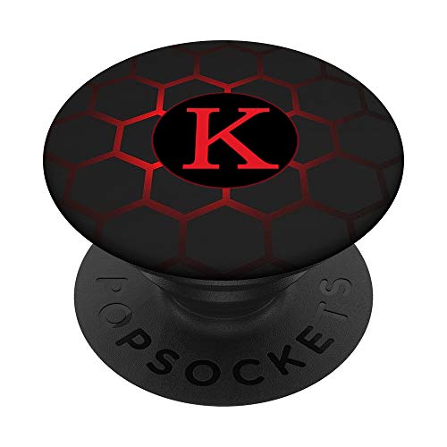 Phone Pop Up Holder,Monogram Initial Cool Red Black Letter K PopSockets Supporto e Impugnatura per Smartphone e Tablet