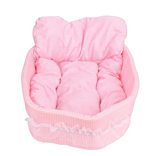 JTLB Niedliches, Faltbares, Waschbares Haustierbett, Weiches Schlafendes Welpenbett für Kleine Rassen, für die Heimtierhandlung [Polyesterfaser] (Rosa)