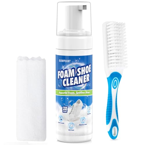 Shoe Cleaner, 6.76 Oz White Shoe Cleaning Kit with Brush & Towel, Sneaker Cleaner for Tennis Shoe, PU Leather, Knit 6.76 Fl.oz