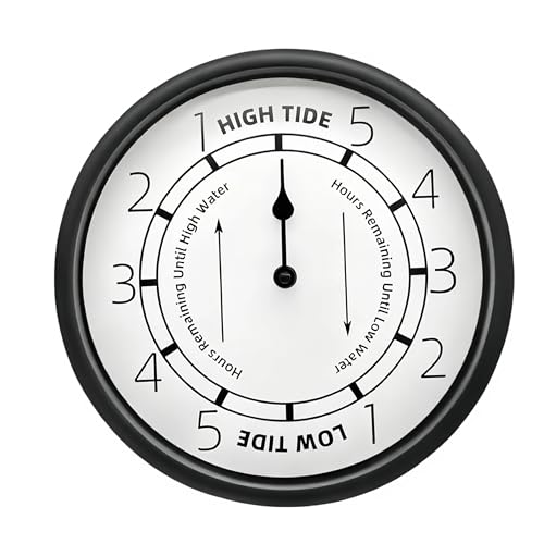 YOTOSIRE Tide Clock 10 inch - Silent Quartz Movement, Accurate High/Low Tide Prediction, Wall/Deck Mountable, for Sailors, Surfers & Ocean Lovers