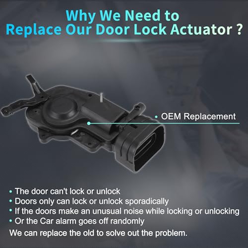 Image of X AUTOHAUX Replacement Front Left Driver Side Power Door Lock Actuator Motor for Toyota Tundra 2000-2006 Door Latch Actuator Assembly Replace No.691200C010 Black